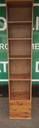 SLIM LINE NARROW PINE BOOKCASE WITH DRAWER