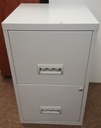 Grey Metal Two Drawer Filing Chest