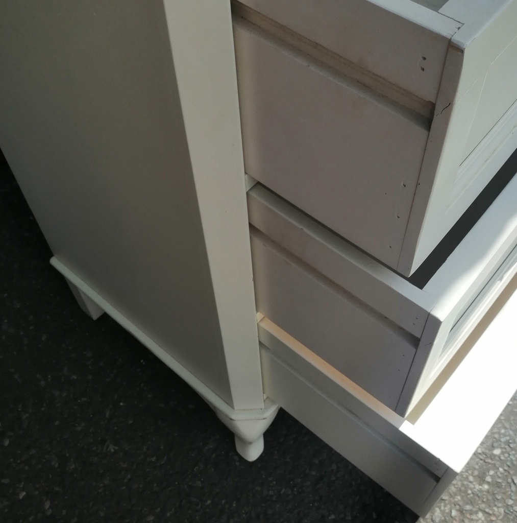 Laura Ashley Off White Shabby Chic  Chest of Four Drawers