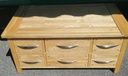 Oak Coffee Table With bank of Drawers