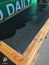 Rustic solid pine leather top pedestal desk