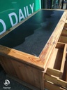 Rustic solid pine leather top pedestal desk