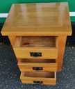 Oak Three Drawer Bedside Chest