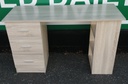 Neat  desk with bookshelf end