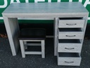 Four Drawer Grey Dressing Table / Desk With Stool