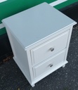 Two drawer white bedside