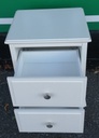 Two drawer white bedside