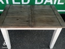 Rustic reclaimed wood extending dining table