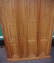 Quality triple solid pine wardrobe