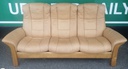 STRESSLESS TAN LEATHER THREE SEATER RECLINER SOFA