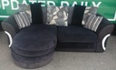 Large DFS Black  Toned Three Seater CHAISE-END SOFA