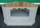 SOLID PINE GREY PAINTED CORNER TV UNIT