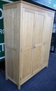 OAK TRIPLE WARDROBE WITH SHELVES