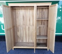 OAK TRIPLE WARDROBE WITH SHELVES