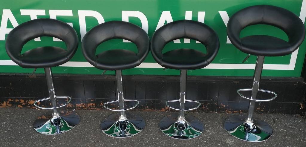Black adjustable bar stools