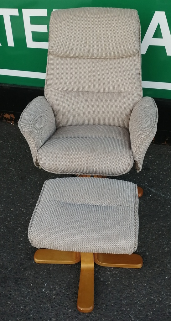 Swivel/Recliner Armchair And Stool Set
