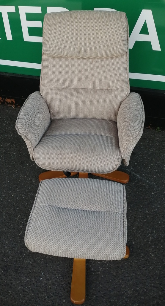 Swivel/Recliner Armchair And Stool Set