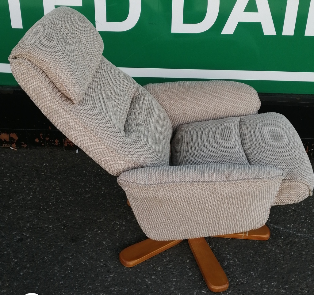 Swivel/Recliner Armchair And Stool Set
