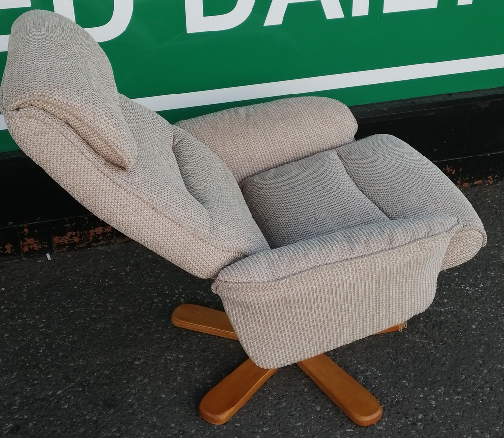 Swivel/Recliner Armchair And Stool Set