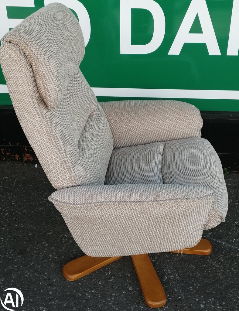 Swivel/Recliner Armchair And Stool Set
