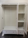 White Triple Wardrobe with Drawers