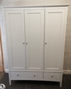 White Triple Wardrobe with Drawers