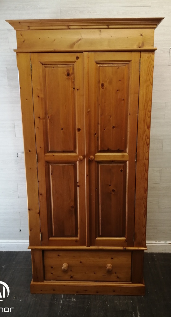 SOLID PINE WARDROBE WITH DRAWER