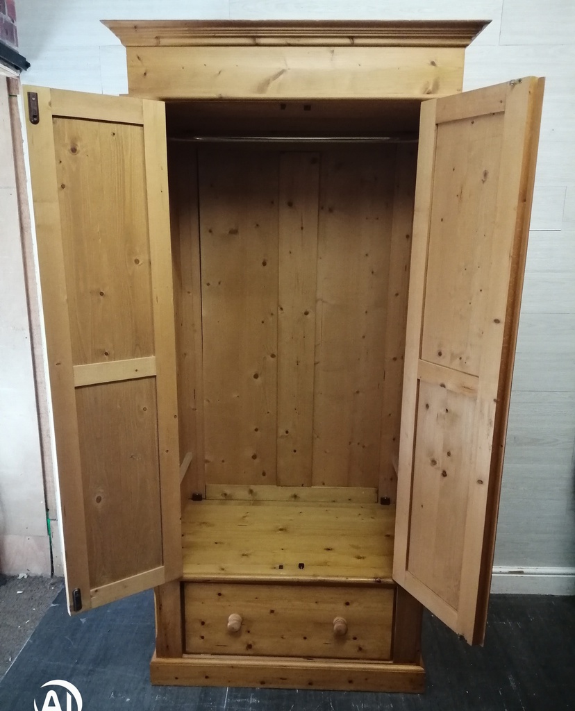 SOLID PINE WARDROBE WITH DRAWER