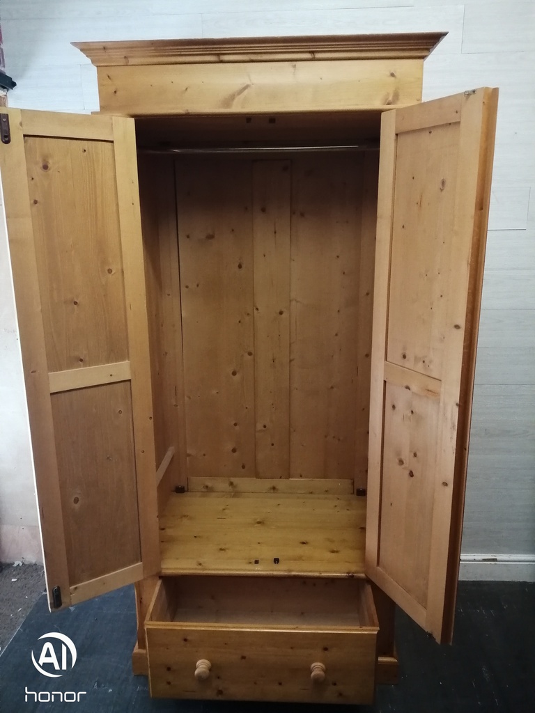 SOLID PINE WARDROBE WITH DRAWER