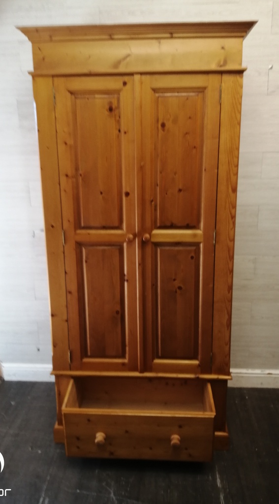 SOLID PINE WARDROBE WITH DRAWER