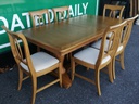 QUALITY OAK EXTENDING TABLE AND 6 CHAIRS
