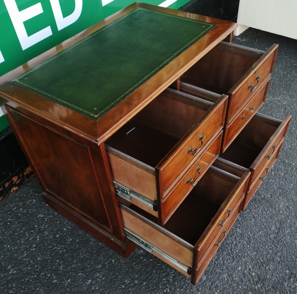 Repro Mahogany Four Drawer Filing Cabinet