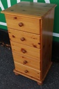 Five drawer pine wellington chest