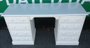 White Painted Solid Pine Eight Drawer Dressing Table / Desk