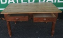 Solid pine neat 4ft 7" dining table with drawers