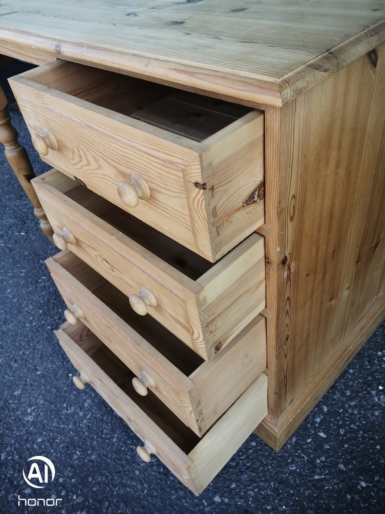 SOLID PINE FOUR DRAWER DESK / DRESSING TABLE