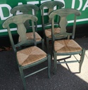 Four Rush Seated Dining Chairs