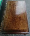 Dark wood scrolled coffee table