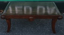 Dark wood scrolled coffee table