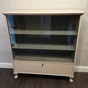 Glazed front sliding door painted bookcase