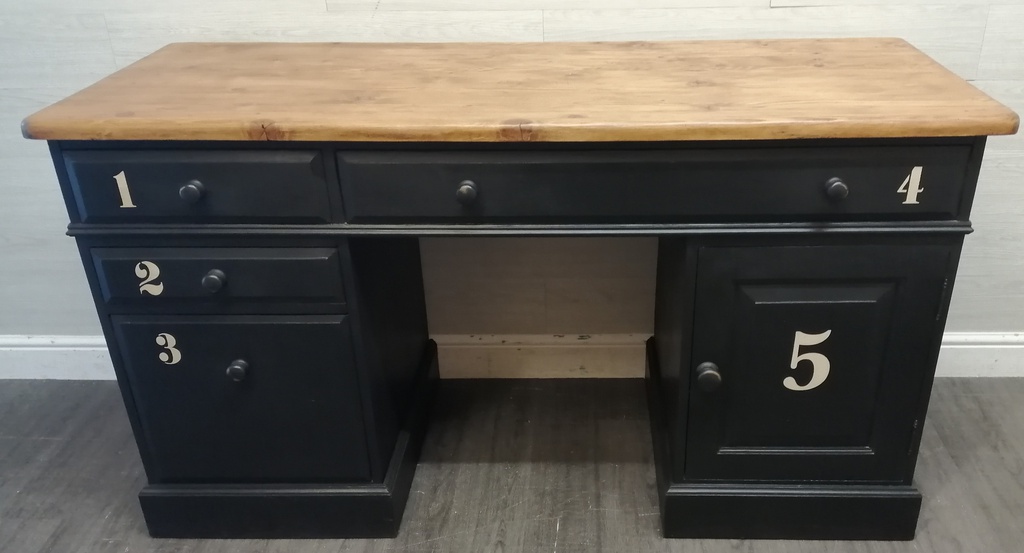 Great painted black numbered desk