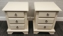 PAIR OF 3 DRAWER OFF WHITE BEDSIDE CHESTS