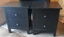 Pair of Ikea black bedsides