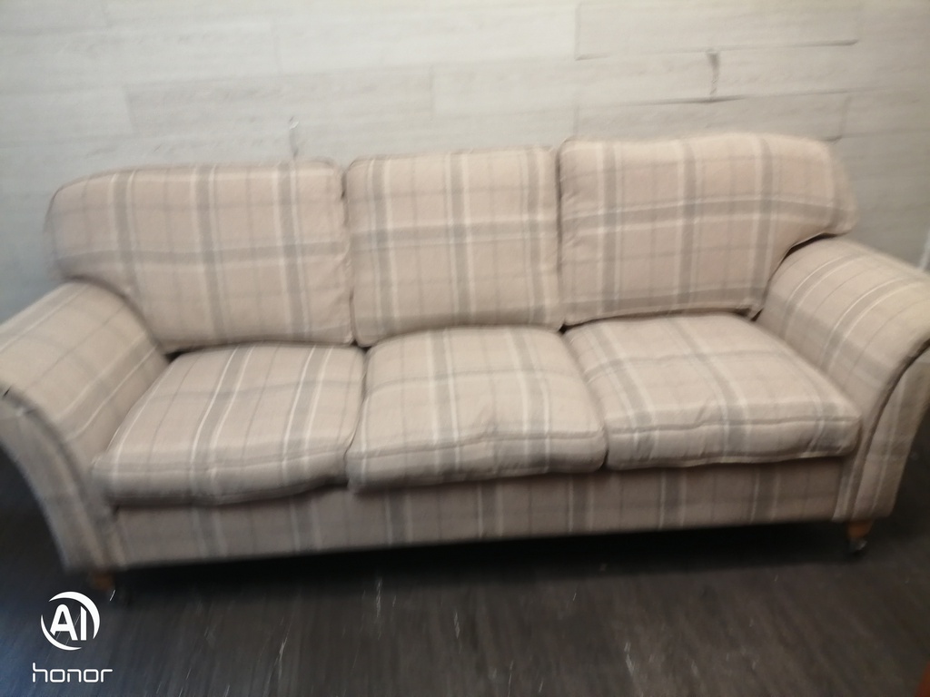 Lovely Laura Ashley Three Seater Check Sofa