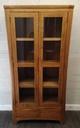 OAK GLAZED FRONTED DISPLAY UNIT WITH DRAWERS