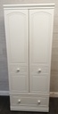 White ALSTONS Double Wardrobe with Drawer