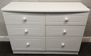 WHITE SIX DRAWER MERCHANT STYLE CHEST