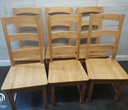 SET OF SIX LADDER BACK DINING CHAIRS