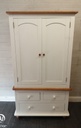 Double white / pine wardrobe with drawers
