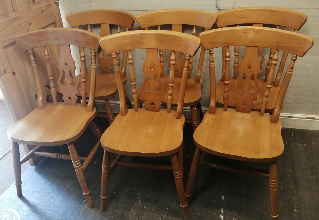 6 x fiddle back dining chairs